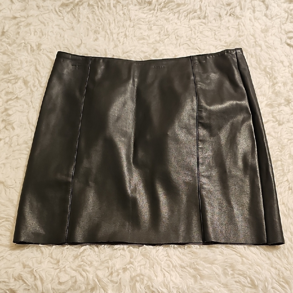 Black Faux Leather Skirt
